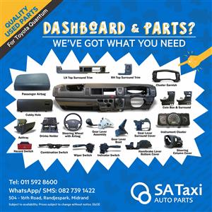 Quality used Dashboard and Parts for Toyota Quantum - SA Taxi Auto Parts 