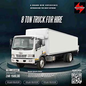 8 Ton Van Body ready for hire