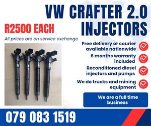 VW CRAFTER 2.0 INJECTORS FOR SALE WITH WARRANTY 