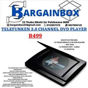 TELEFUNKEN 2.0 CHANNEL DVD PLAYER