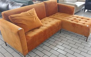 Orange L-shape couch S050246A #Rosettenvillepawnshop