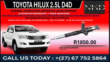 Toyota Hilux 2.5L Diesel Fuel Injectors 