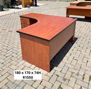 OFFICE LSHAPE DESK WITH DRAWERS