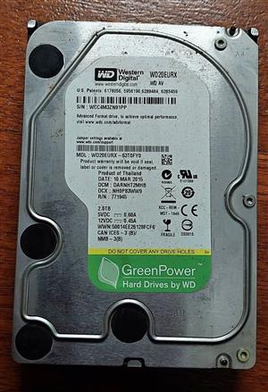 2 TB WESTERN DIGITAL GREEN POWER HARD DRIVE