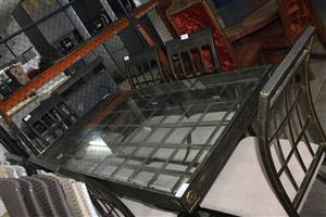 7Piece Glass Top Iron Dining Room Set S050214A #Rosettenvillepawnshop