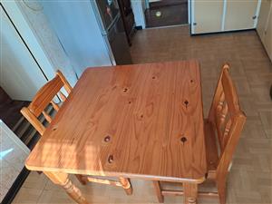 Wooden Sqaure Small Kitchen table with 2 chairs for sale Good condition Reason f