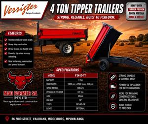 New 4 ton farm tipper trailers available