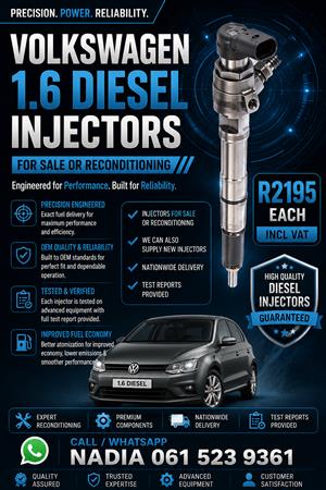 VOLKSWAGEN 1.6 DIESEL INJECTORS FOR SALE OR TO RECON
