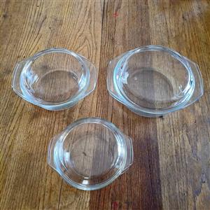 Glass Casserole Dishes with Lids (Set of 3)