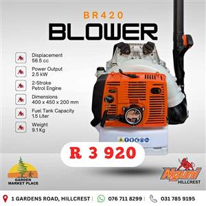 Nguni BR420 Backpack blower.  GARDEN MARKET PLACE.  1 Gardens Road, HILLCREST.  Corner of inand Road
