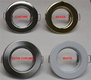 Downlight Fittings: Fixed type in assorted colours.