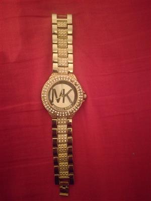 Michael Kors Ladies Gold watch with cubic zirconias