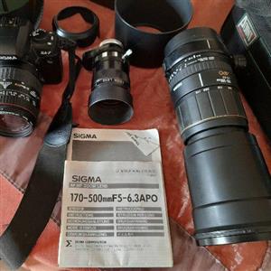 Sigma camera with lenses and bags