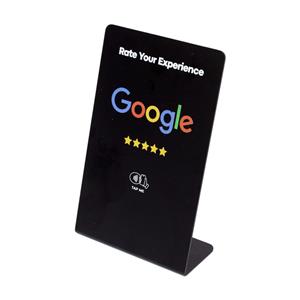 Google Review NFC Table Top Display Tap & Review Stand (XL Black Edition)19X12cm