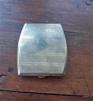 Antique cigarette case with Motorised pattern and engraving patch