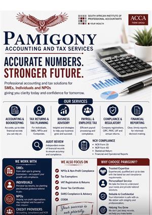 Accounting, Tax, Payroll, Review Audits, Advisory Services, COIDA