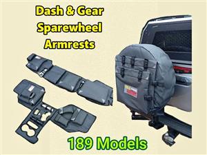 Armrests, Dashcover, Gear & Sparewheel covers, Toolbags & Custom 4x4 Canvas