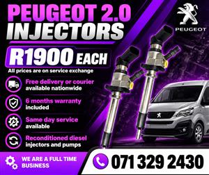 PEUGEOT 2.0 INJECTORS FOR SALE WITH WARRANTY INCLUDED 