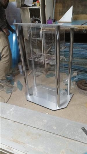 Silver Poles And Base Podium At Affordable Prices