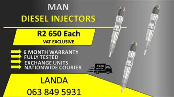 MAN TRUCK DIESEL INJECTORS FOR SALE OR RECON WITH WARRANTY                      