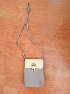 Bag compact, two-toned crossbody sling  14cm x 17cm