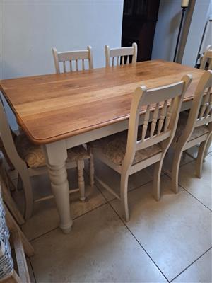 6 seater Oak table set 