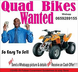 Quad Bikes and Utv Wanted