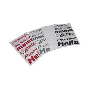 Vinyl Grocery List - Autostyle/Bridgestone/Momo/Autogauge/Pioneer/Hella - Each (Red)