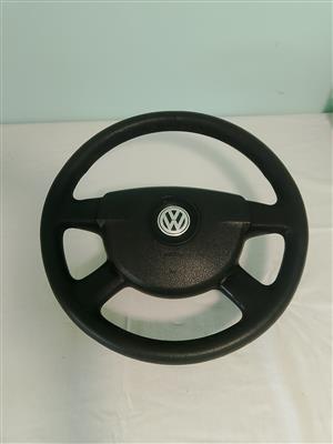 VW Transporter steering wheel with airbag.