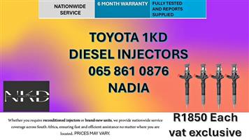 TOYOTA 1KD DIESEL INJECTORS FOR SALE -RECONDITIONED AND NEW