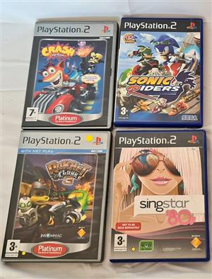 PlayStation 2 Game Bundle - Sonic Riders, Crash, Ratchet & Clank, SingStar