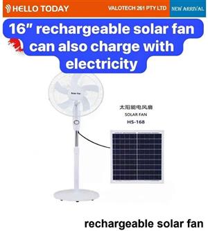 16" Rechargeable Solar Fans