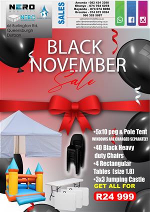 Black November Super Offer ( Jumping Castle & 5m x10m Peg & Pole)