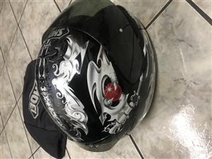 Shoei motorcycle helmet.