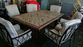 Cement In Garden And Patio Furniture South Africa Junk Mail Patio Set Cement Table 6 Chairs And Gazebo
