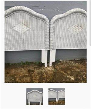 White Osiers Rattan singlebed headboards