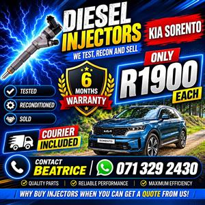 KIA SORENTO 2.5 INJECTORS FOR SALE WITH WARRANTY 