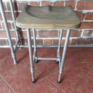 Steel pipe stools and table