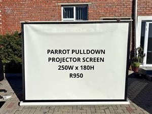 PARROT PULLDOWN PROJECTOR SCREEN 250W x 180H
