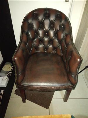 Genuine Leather Tub Chair. 