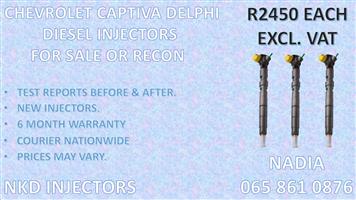 RECONDITIONED CHEVROLET CAPTIVA DELPHI INJECTORS FOR SALE OR RECON ORIGINALS 