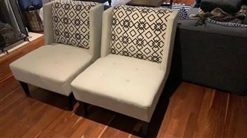 White Argo patterned back chairs for sale
