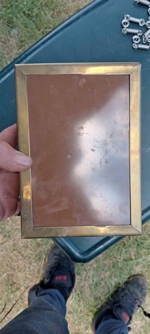 Antique brass jewelry box