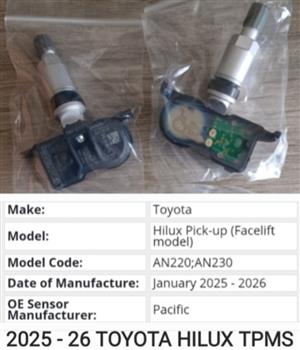 2025 - 26 Toyota Hilux TPMS tyre pressure monitor sensors and valves 