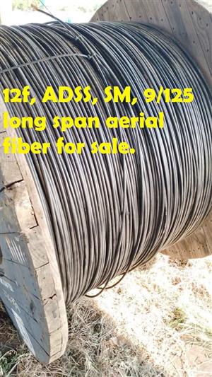 12 core ADSS Long Span Aerial Fiber Optic Cable For Sale. 7154m Drum. Also Stock Others.