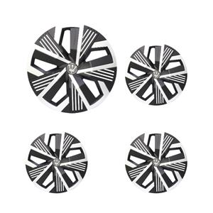 15″ Matt Black & Silver Stripe Design Wheel Caps (set of 4)