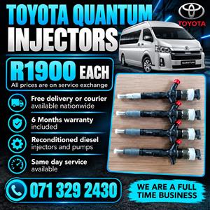 TOYOTA QUANTUM 2.5 INJECTORS FOR SALE WITH WARRANTY 