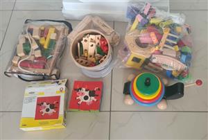 Do you have a playschool bundle lot wooden blocks and toys Montana Park self collection only