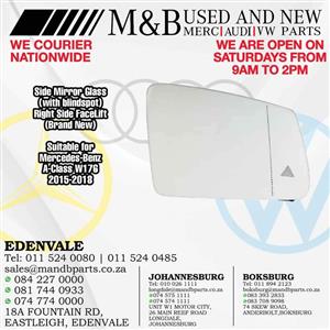 Mirror Glass Side (with blindspot) Right Side FaceLift (Brand New) Suitable for Mercedes-Benz W176
