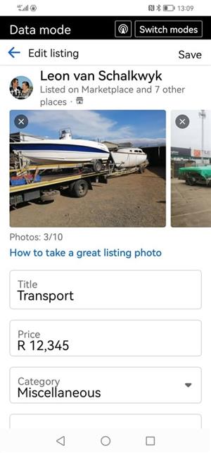  Transport valuables boats caravans and vehicles